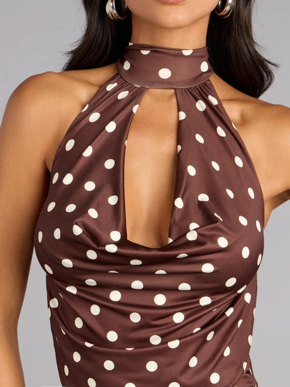 City Flirt top halter de lunares