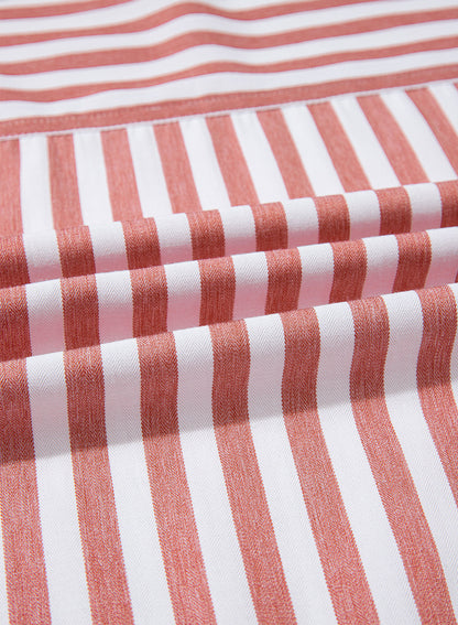 Camisas cortas para mujer rayadas, abotonadas, con volantes, manga 3/4, tops de verano, blusas elegantes y casuales