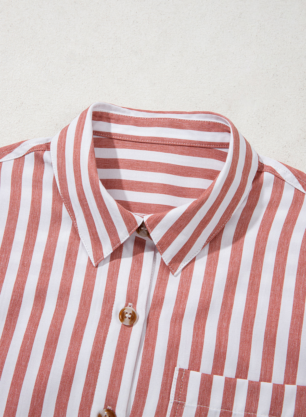 Camisas cortas para mujer rayadas, abotonadas, con volantes, manga 3/4, tops de verano, blusas elegantes y casuales