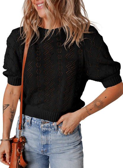 Camiseta tipo suéter hueca