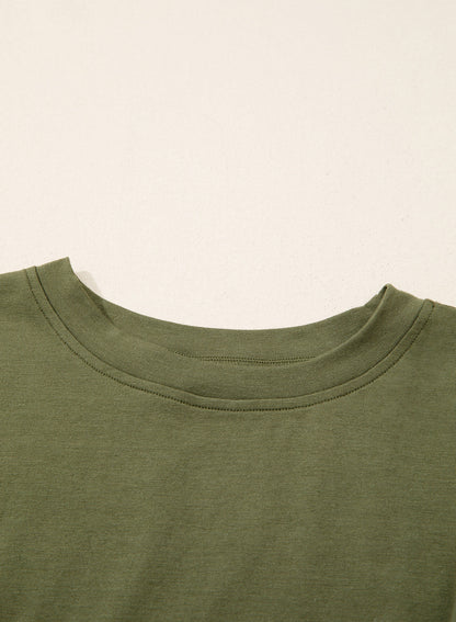 Camiseta tipo peplum con cintura ceñida y mangas 3/4 para uso casual en la oficina