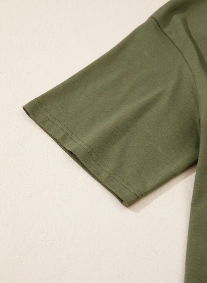 Camiseta tipo peplum con cintura ceñida y mangas 3/4 para uso casual en la oficina