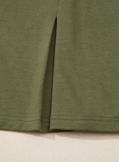 Camiseta tipo peplum con cintura ceñida y mangas 3/4 para uso casual en la oficina