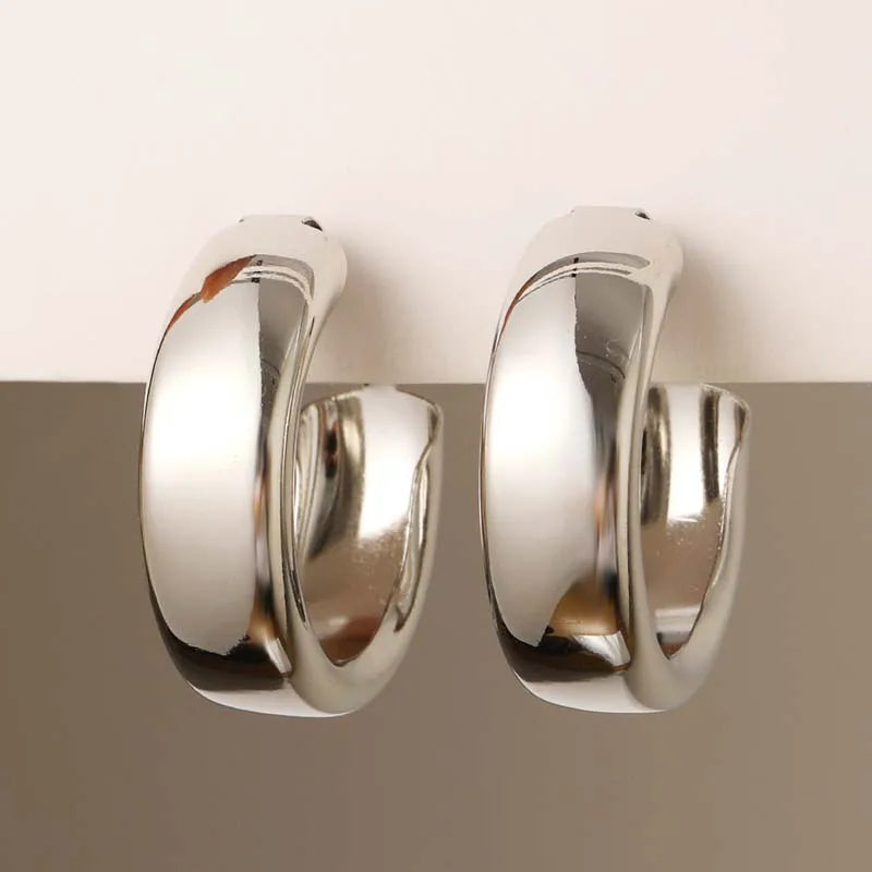Aros grandes dorados, geométricos coreanos, de metal, para mujer, pendientes colgantes retro, joyería de moda