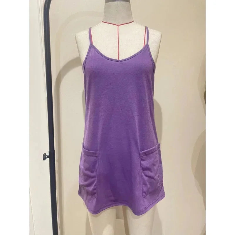 Conjunto veraniego casual para mujer: mono corto y shorts – de secado rápido, transpirable y cómodo, fibra de poliéster