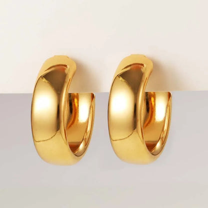 Aros grandes dorados, geométricos coreanos, de metal, para mujer, pendientes colgantes retro, joyería de moda