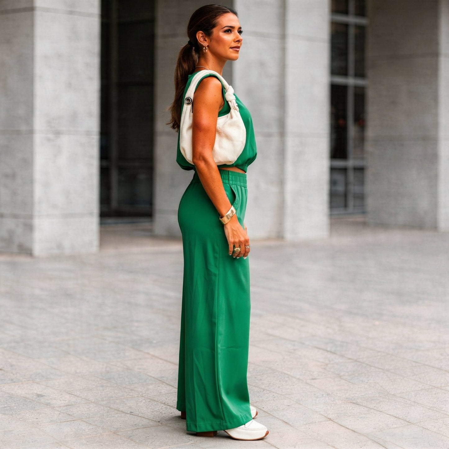 Conjunto Casual de Verano | Top Sin Mangas y Pantalón Ancho con Bolsillos