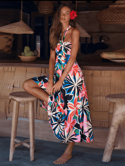 Vestido Maxi Camille con cuello halter - Silueta elegante y fluida para cualquier ocasión
